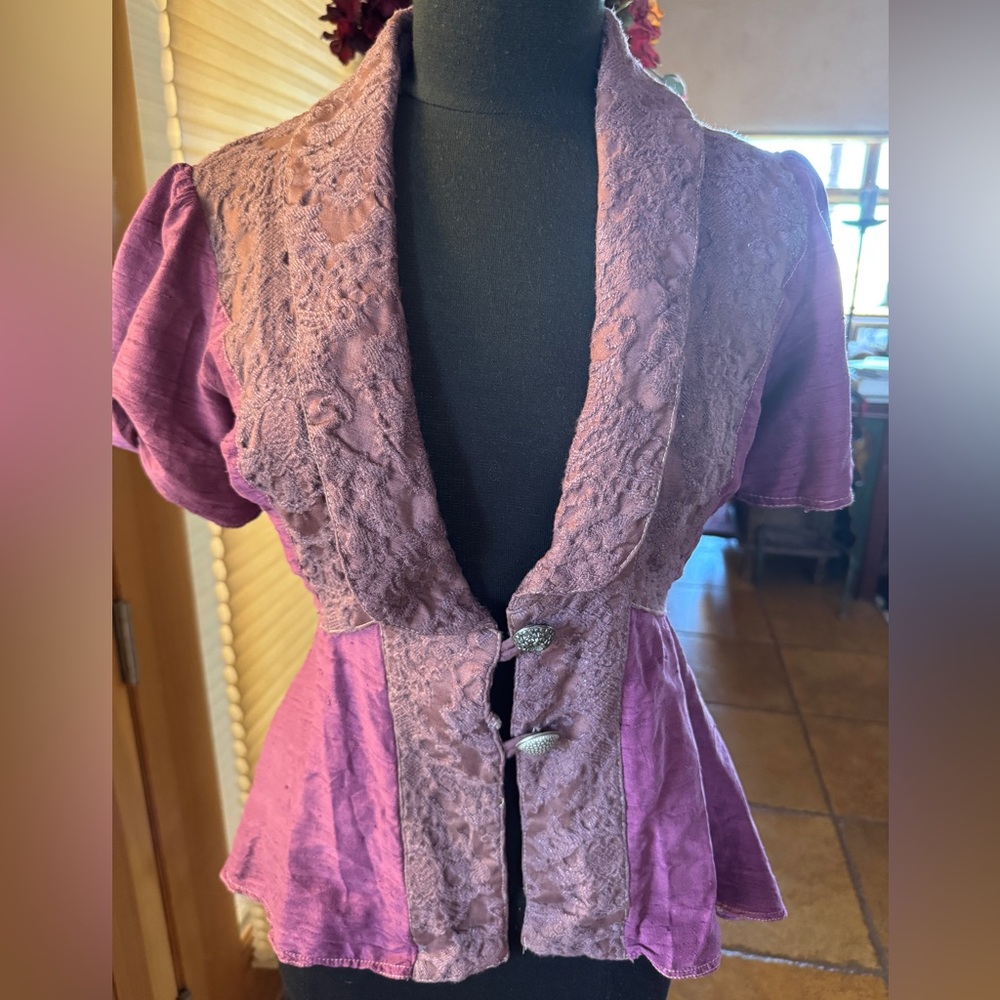 Elegant Purple Lace Women's Top
